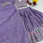 Embroidered Vichitra Silk Lehenga Choli Set for Wedding and Festive Wear