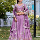 Embroidered Vichitra Silk Lehenga Choli Set for Wedding and Festive Wear