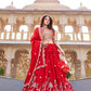 Embroidered Vichitra Silk Lehenga Choli Set for Wedding and Festive Wear