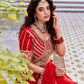 Embroidered Vichitra Silk Lehenga Choli Set for Wedding and Festive Wear