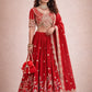 Embroidered Vichitra Silk Lehenga Choli Set for Wedding and Festive Wear