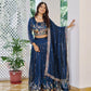 Embroidered Vichitra Silk Lehenga Choli Set with Dupatta