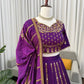 Embroidered Vichitra Silk Lehenga Choli Set with Dupatta