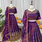 Embroidered Vichitra Silk Lehenga Choli Set with Dupatta