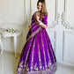 Embroidered Vichitra Silk Lehenga Choli Set with Dupatta