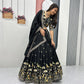 Embroidered Vichitra Silk Lehenga Choli Set with Dupatta