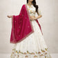 Embroidered Vichitra Silk Lehenga Choli Set with Dupatta