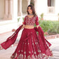 Embroidered Vichitra Silk Lehenga Set