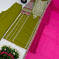 Embroidered Vichitra Silk Palazzo Suit with Organza Dupatta