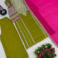 Embroidered Vichitra Silk Palazzo Suit with Organza Dupatta