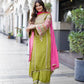 Embroidered Vichitra Silk Palazzo Suit with Organza Dupatta