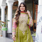 Embroidered Vichitra Silk Palazzo Suit with Organza Dupatta