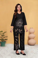 Embroidered Viscose Rayon Kurti Pant Set