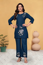 Embroidered Viscose Rayon Kurti Pant Set