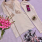 Embroidered Viscose Simer Kurta Set with Organza Dupatta