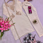 Embroidered Viscose Simer Kurta Set with Organza Dupatta