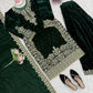 Embroidered Viscose Velvet Palazzo Suit Set
