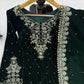 Embroidered Viscose Velvet Palazzo Suit Set