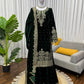 Embroidered Viscose Velvet Palazzo Suit Set