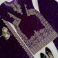 Embroidered Viscose Velvet Palazzo Suit Set