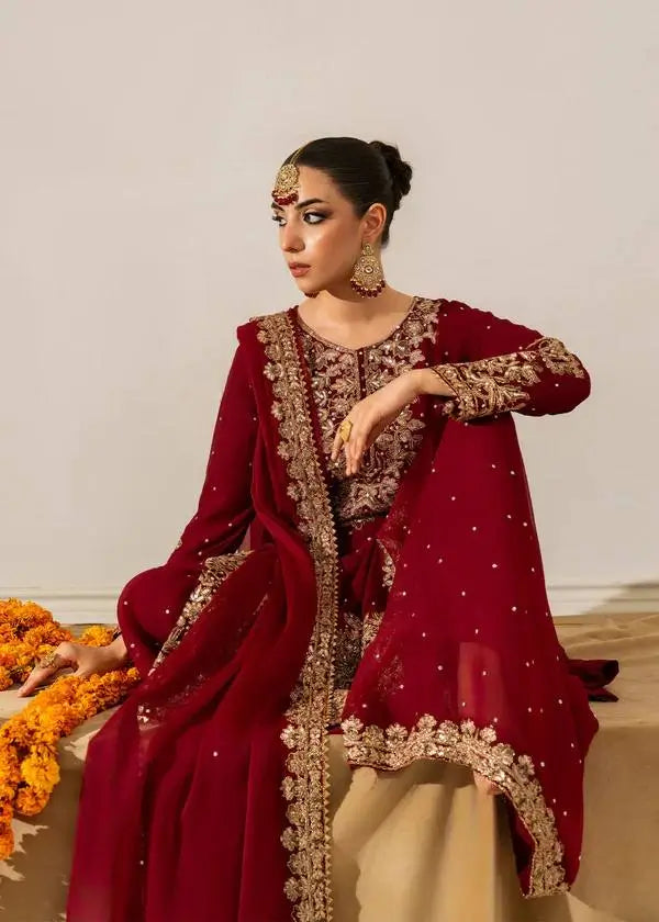 Embroidered Viscose Velvet Palazzo Suit Set