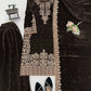 Embroidered Viscose Velvet Palazzo Suit Set