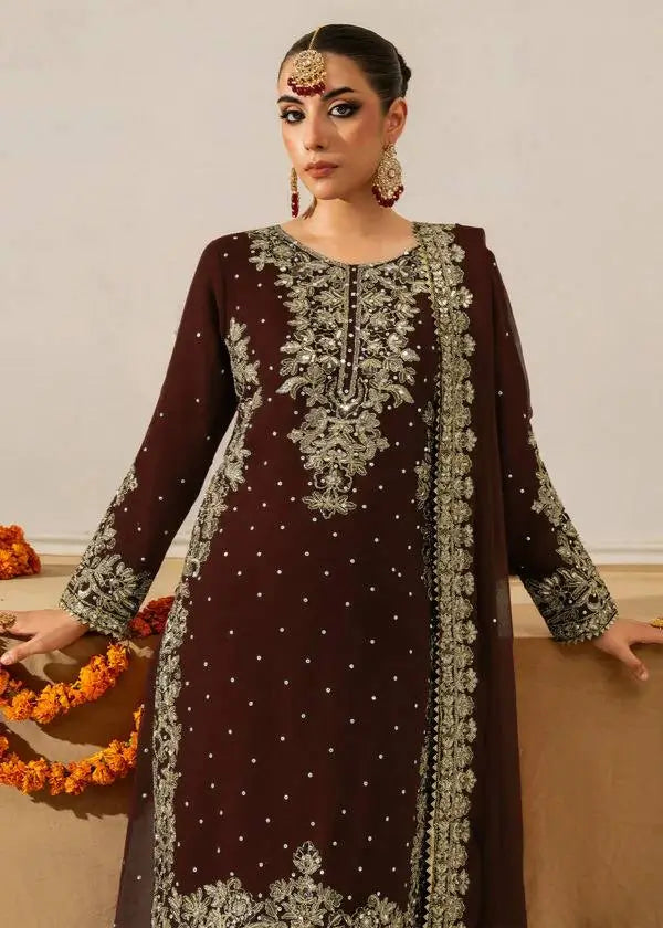 Embroidered Viscose Velvet Palazzo Suit Set