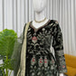 Embroidered Viscose Velvet Suit Set