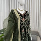 Embroidered Viscose Velvet Suit Set