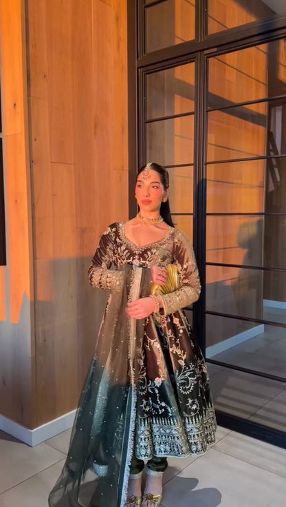 Embroidered Viscose Velvet Suit Set