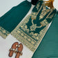 Emerald Gold Embroidered Kurta