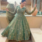 Emerald Grace Embroidered Anarkali Suit Set for Festive and Wedding Wear