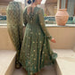 Emerald Grace Embroidered Anarkali Suit Set for Festive and Wedding Wear