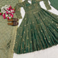 Emerald Grace Embroidered Anarkali Suit Set for Festive and Wedding Wear