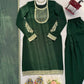 Emerald Green Faux Georgette Sequins Embroidered Patiala Suit for Wedding & Festive Wear