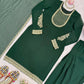 Emerald Green Faux Georgette Sequins Embroidered Patiala Suit for Wedding & Festive Wear