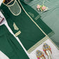 Emerald Green Faux Georgette Sequins Embroidered Patiala Suit for Wedding & Festive Wear