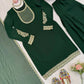 Emerald Green Faux Georgette Sequins Embroidered Patiala Suit for Wedding & Festive Wear