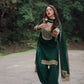 Emerald Green Faux Georgette Sequins Embroidered Patiala Suit for Wedding & Festive Wear