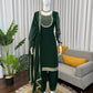 Emerald Green Faux Georgette Sequins Embroidered Patiala Suit for Wedding & Festive Wear