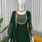 Emerald Green Faux Georgette Sequins Embroidered Patiala Suit for Wedding & Festive Wear