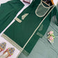 Emerald Green Faux Georgette Sequins Embroidered Patiala Suit for Wedding & Festive Wear