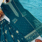 Emerald Green Heavy Faux Georgette Embroidered Palazzo Set with Organza Dupatta