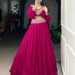 Emerald Green Vichitra Silk Thread Embroidered Lehenga Set