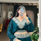 Emerald Green Vichitra Silk Thread Embroidered Lehenga Set