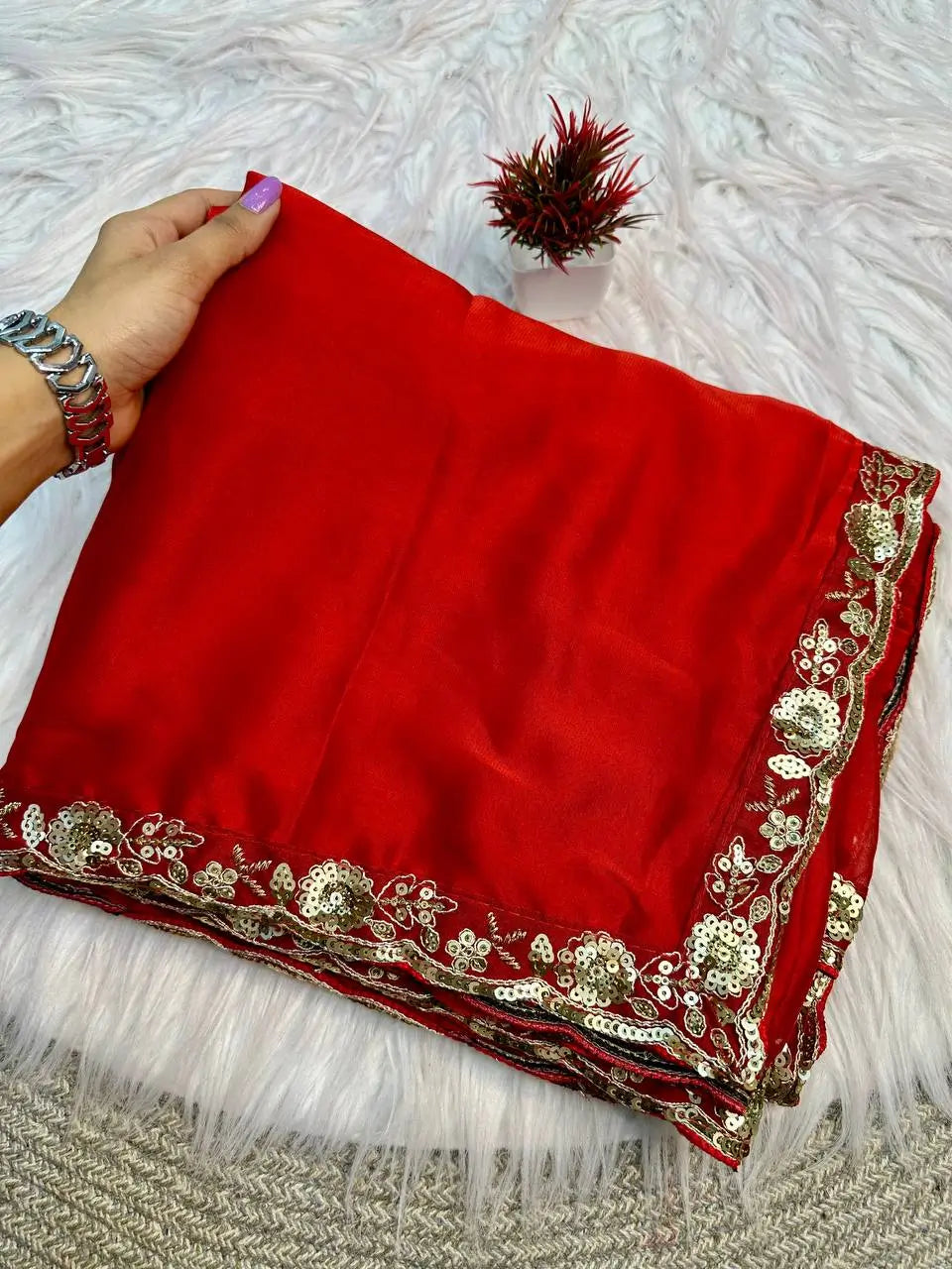 Fancy Rangoli Silk Embroidered Saree