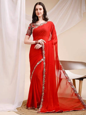 Fancy Rangoli Silk Embroidered Saree