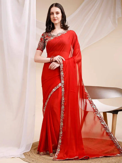 Fancy Rangoli Silk Embroidered Saree