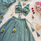 Fandy Crush Handpaint Lehenga Set with Designer Blouse and Cascade Dupatta