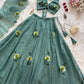 Fandy Crush Handpaint Lehenga Set with Designer Blouse and Cascade Dupatta